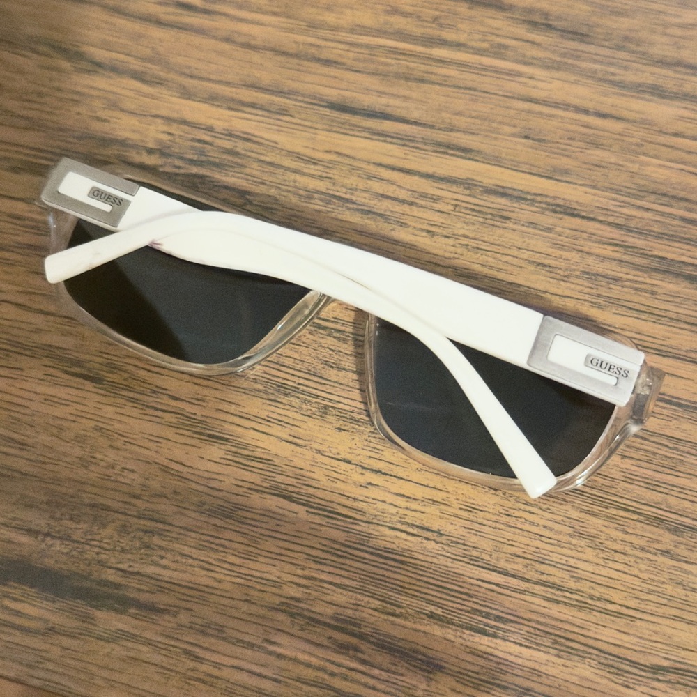 Guess Transparent Frame Sunglasses with Black Lenses